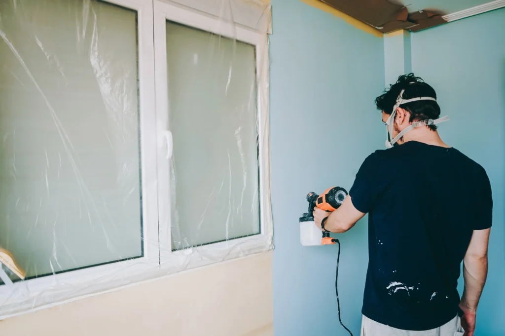How To Paint Walls With Spray Gun Four Seasons Painting Interior & Exterior Painting 3