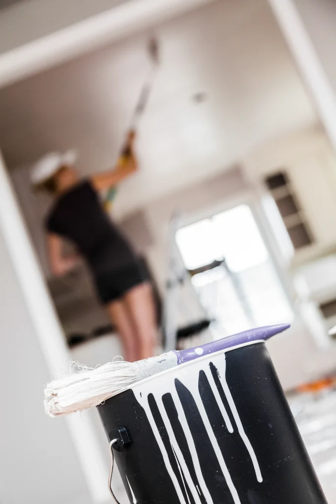 home renovation woman painting wall with paint ro 2026 09 24 04 14 08 utc